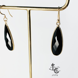 Earrings with Black Onyx (Pair) - Big