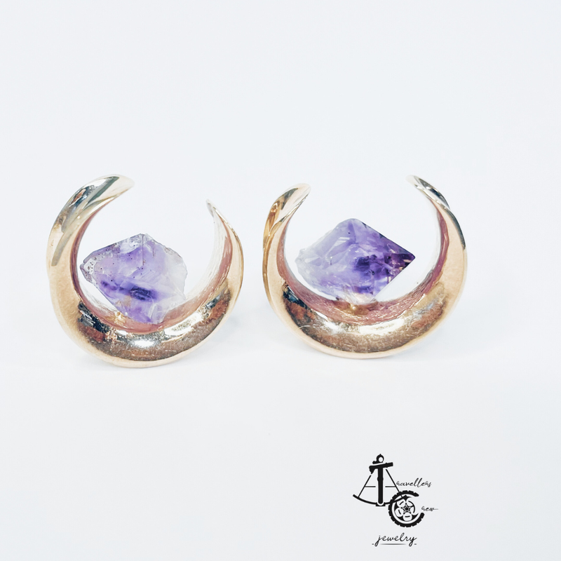 Saddles with amethyst (Pair)