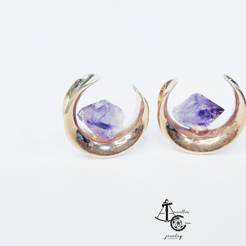 Saddles with amethyst (Pair)