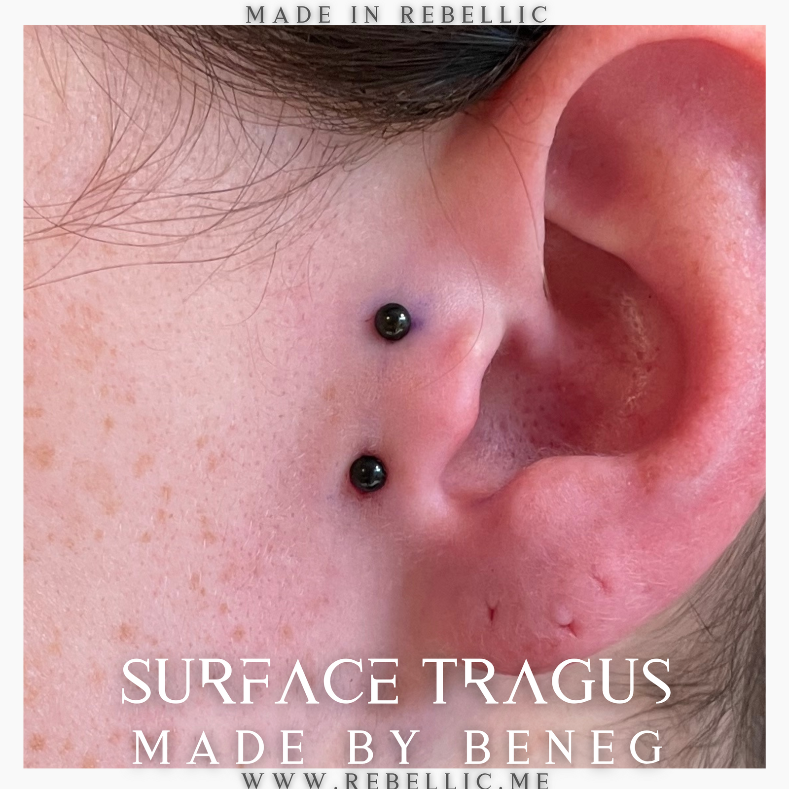 Vertical Surface Tragus Ear Piercings Healed Surface Tragus