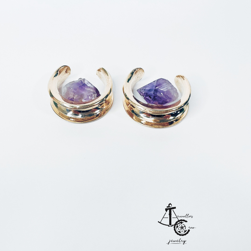 Saddles with amethyst (Pair)