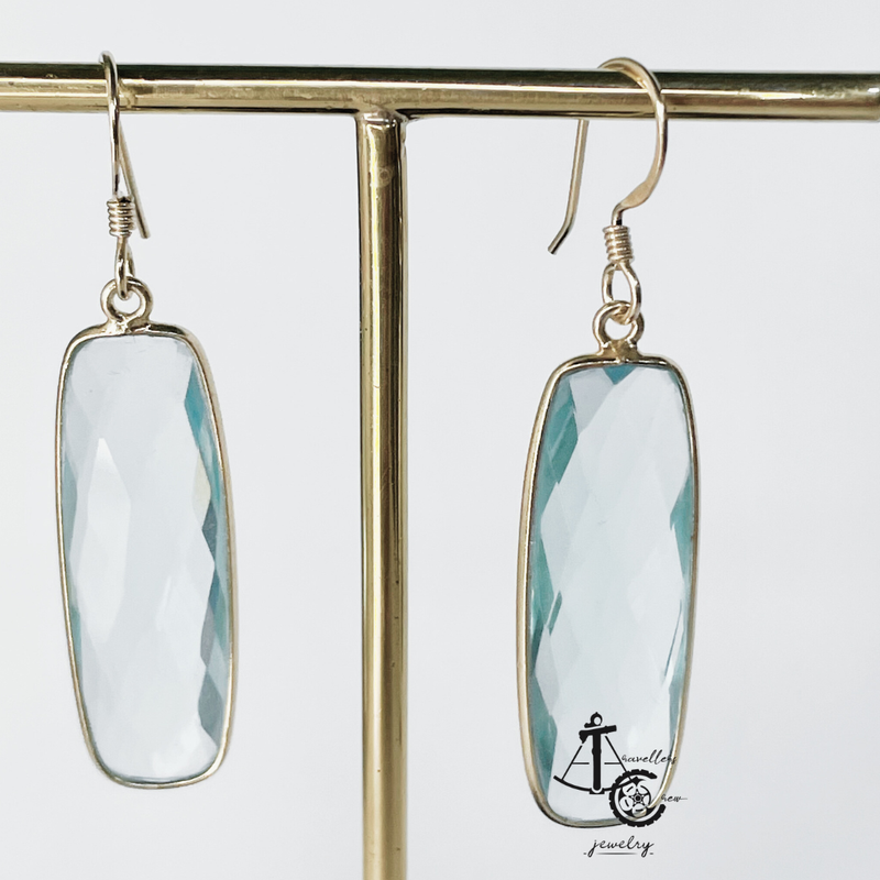 Earrings with Aquamarine (Pair)