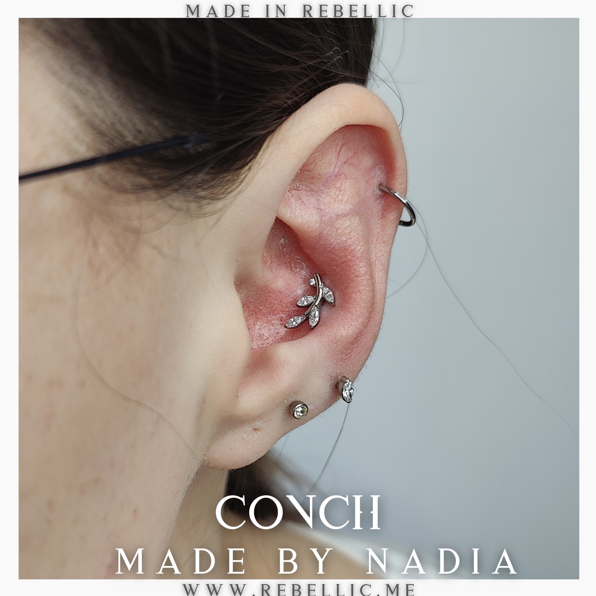 Titanium Prong Set Marquise CZ Leaf Top