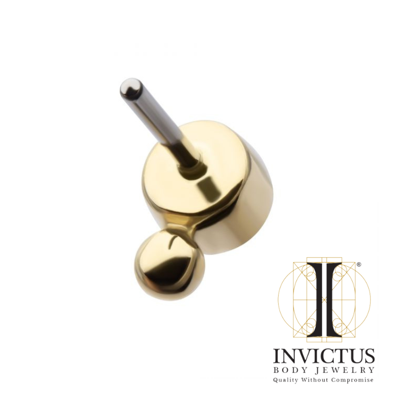 14Kt Yellow Gold Threadless Bezel Round CZ & Bead Ends