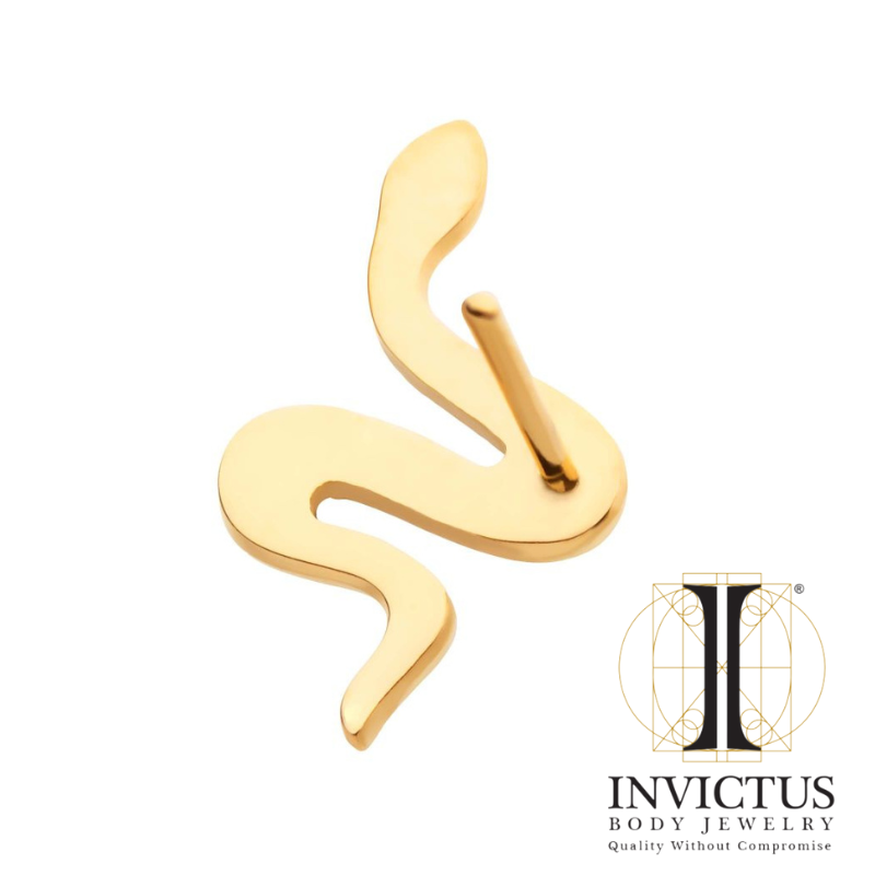 24Kt Gold PVD Titanium Threadless Snake Ends