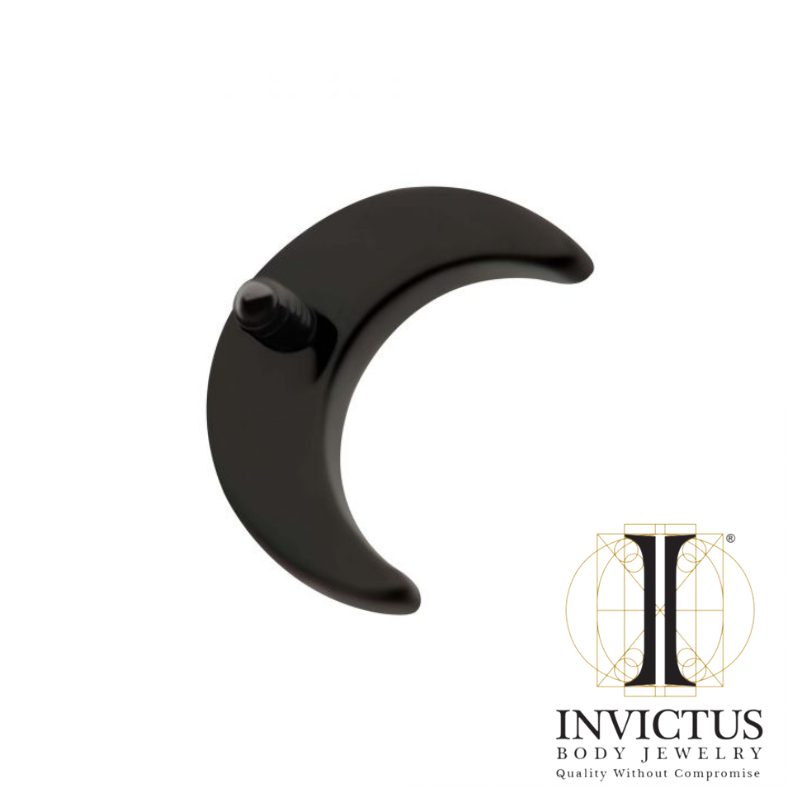 Black PVD Titanium Crescent Moon