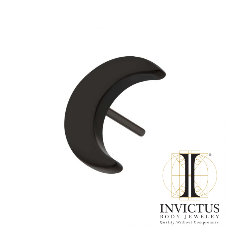 Black PVD Titanium Crescent Moon