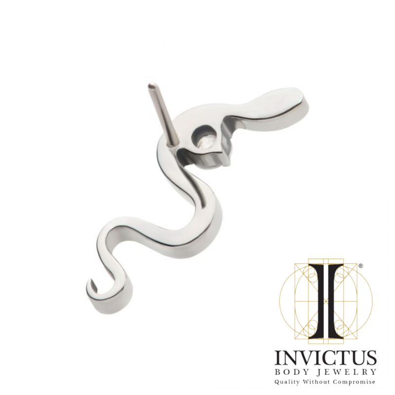 Titanium Snake med Prong CZ Gem Ender
