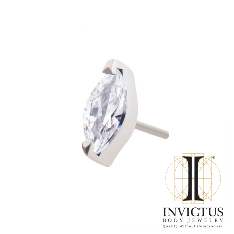 Trådløs titanium med 2-benet Marquise CZ Top 