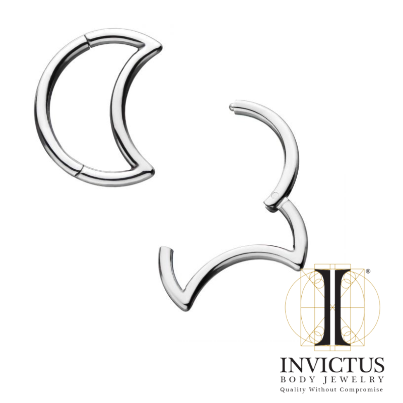 18g Titanium Crescent Moon Hinged Segment Clicker