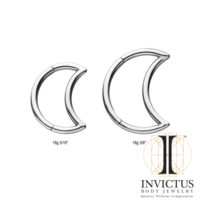 18g Titanium Crescent Moon Hinged Segment Clicker