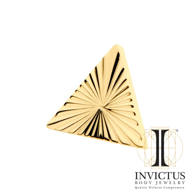 24Kt Gold PVD Titanium Corrugated Triangle ends
