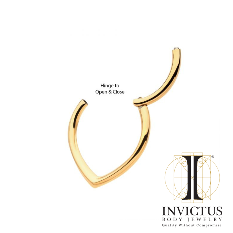 16g - 24Kt Gold PVD Titanium Teardrop Hinged Segment Clicker