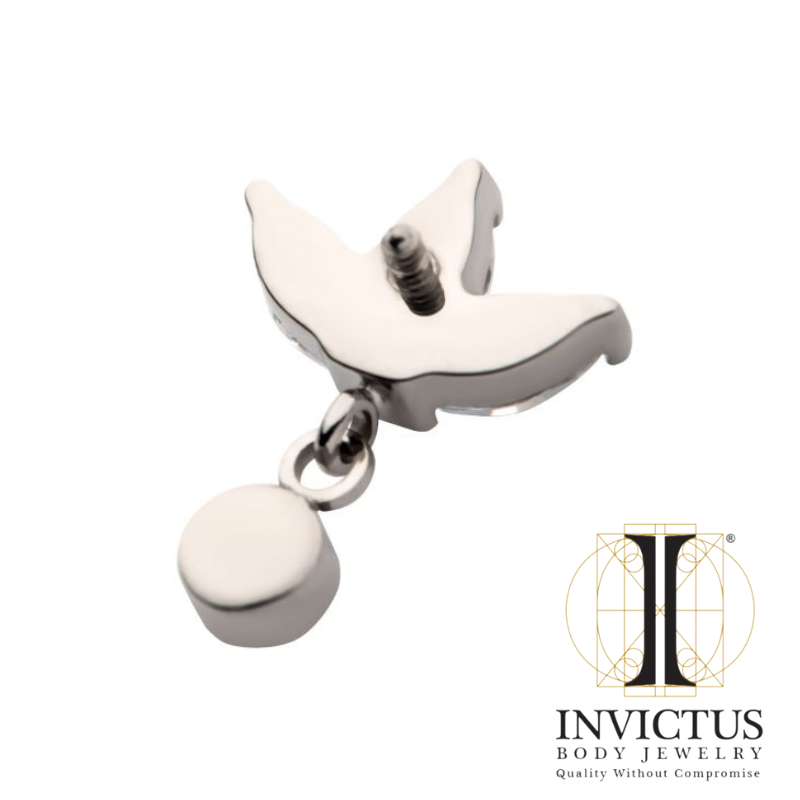 Titanium Trinity Marquise CZ med Dangle Bezel Runde CZ ender