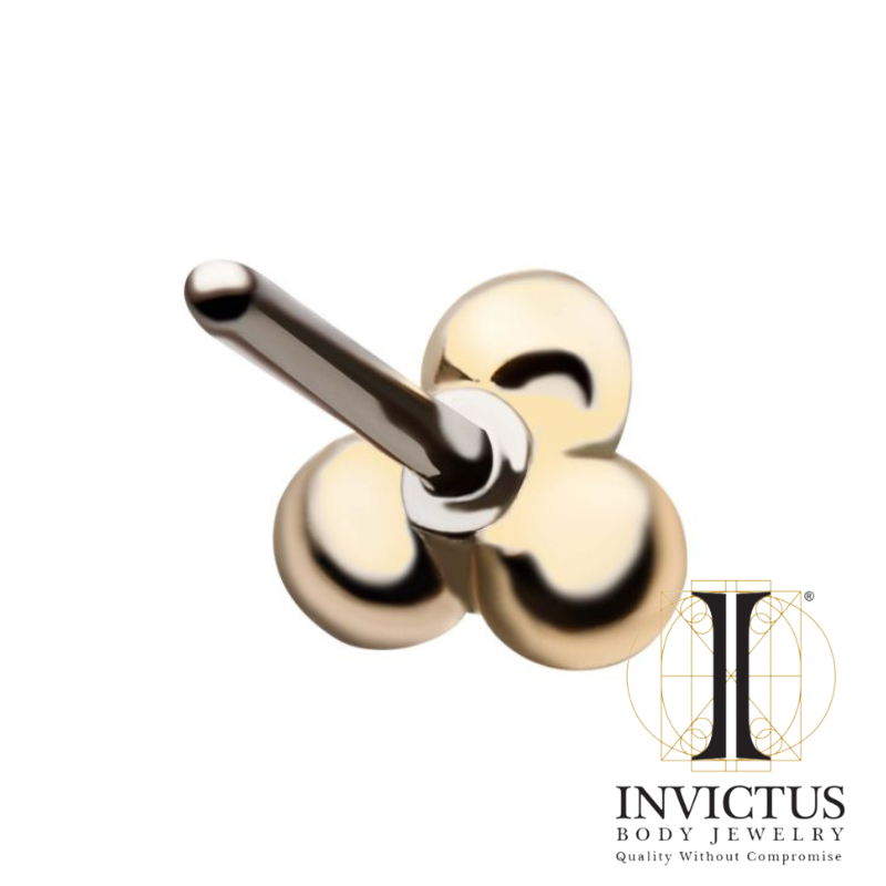 14Kt Gold Threadless Trinity Ends