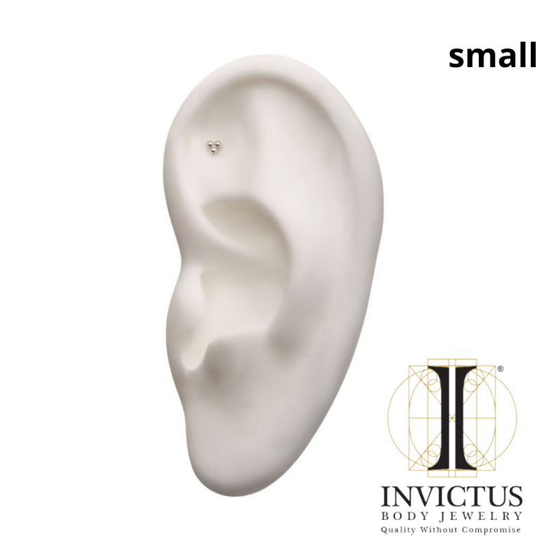 14Kt Gold Threadless Trinity Ends