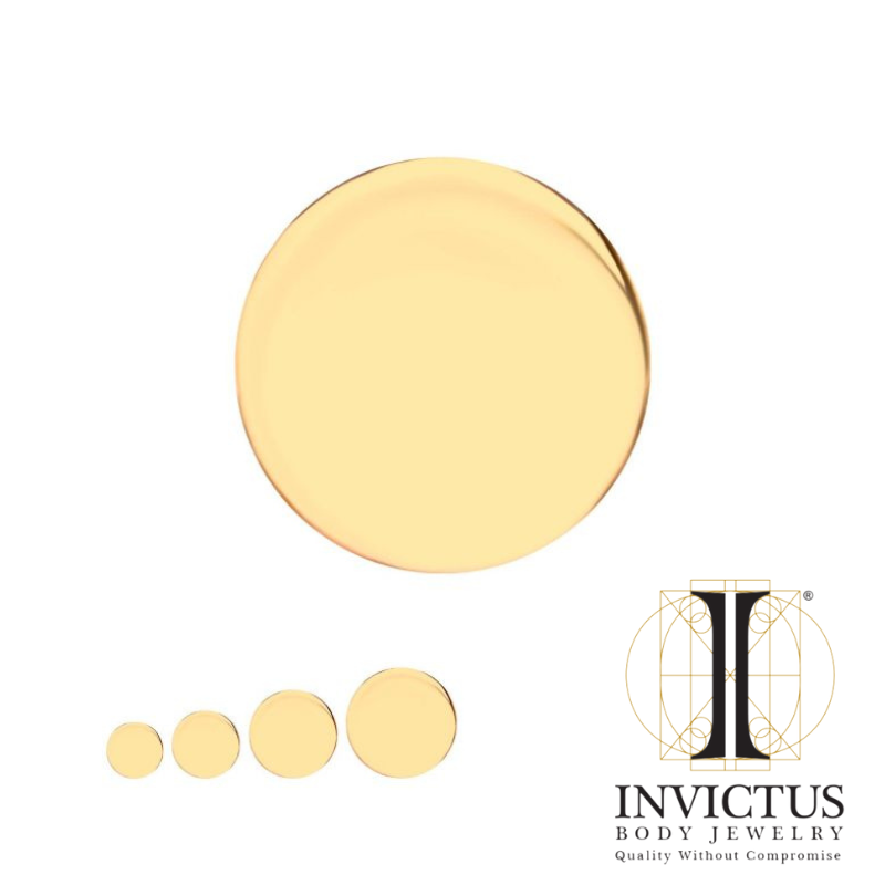 24Kt Gold PVD Titanium Flat Disc Ends