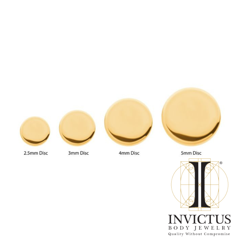 24Kt Gold PVD Titanium Flat Disc Ends