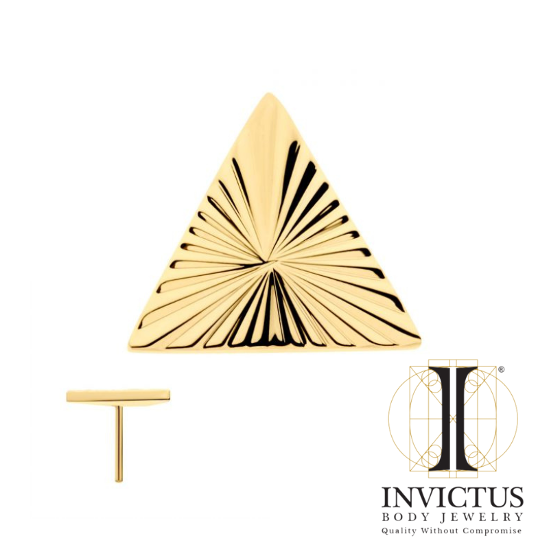 24Kt Gold PVD Titanium Corrugated Triangle ends