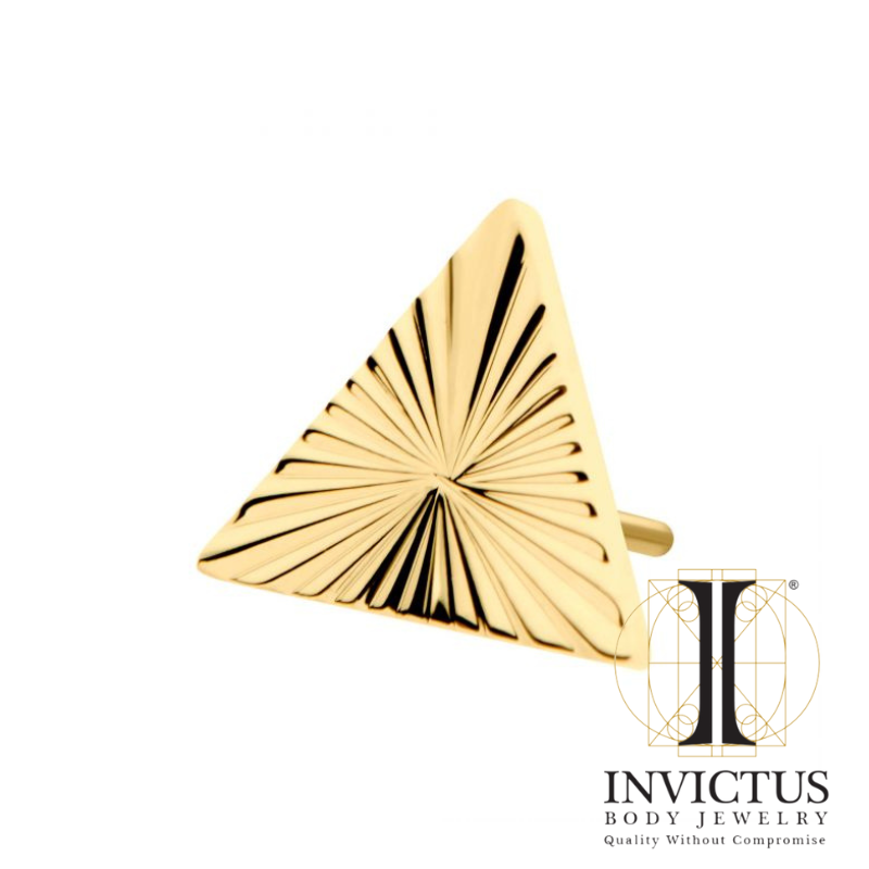 24Kt Gold PVD Titanium Corrugated Triangle ends