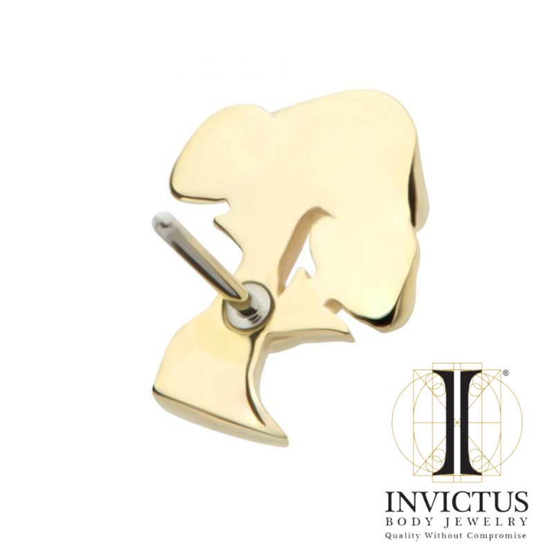 14Kt Yellow Gold Threadless Triple Mushroom Ends