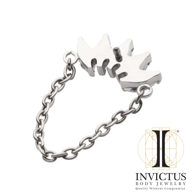 Titanium 5-Cluster Marquise CZ Top with Dangle Chain