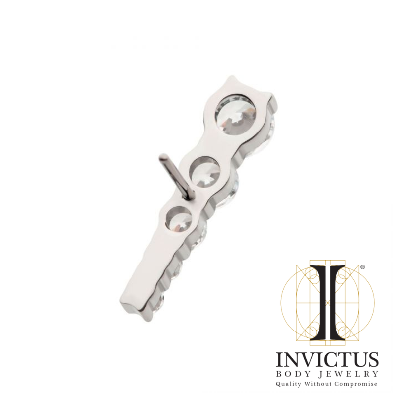 Titanium Cascading Prong Sæt Runde CZ Gem 5-Klynge Ender