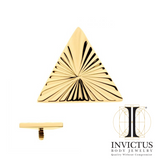 24Kt Gold PVD Titanium Corrugated Triangle ends