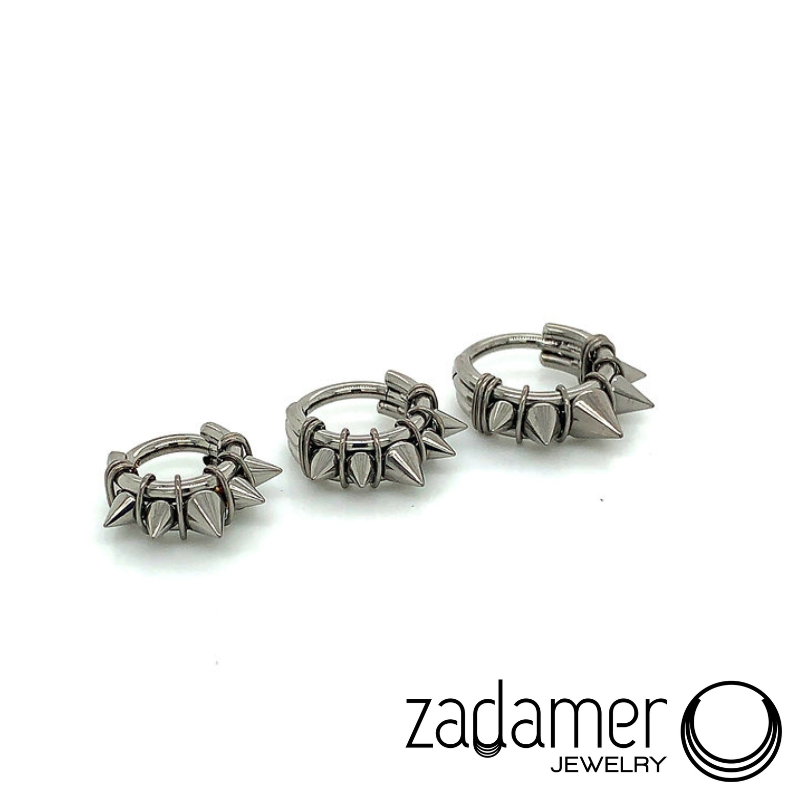 Titanium 5-Spike Hinged Rings