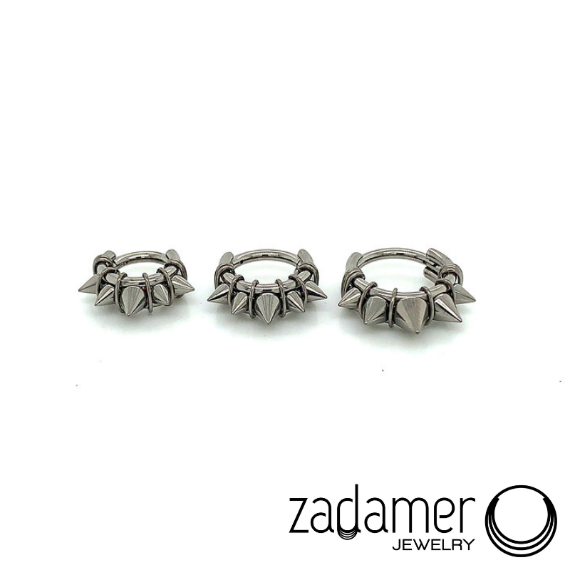 Titanium 5-Spike Hinged Rings