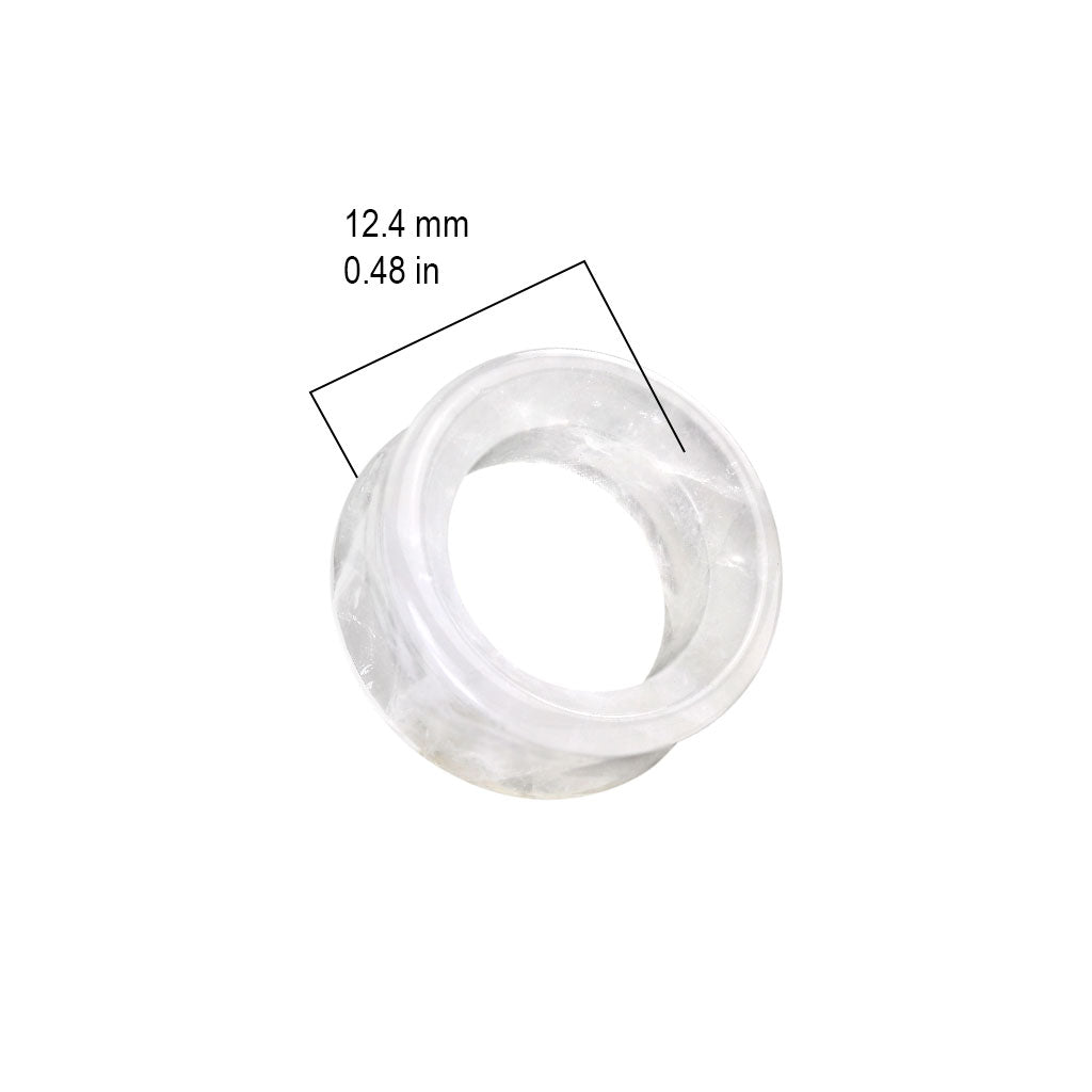Cloudy Quartz Stone Tunnel Double Flare Sadel