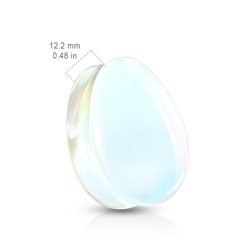 Opalite Teardrop Stone Plugs Double Flare Sadel