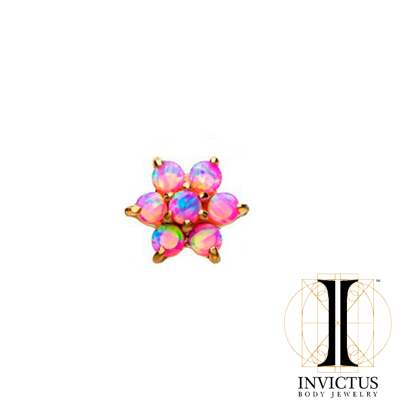 14kt Gold Threadless 7-Synthetic Opal Ends - REBELLIC