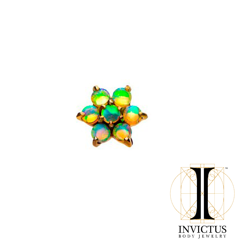 14kt Gold Threadless 7-Synthetic Opal Ends - REBELLIC