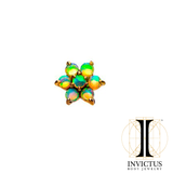 14kt Gold Threadless 7-Synthetic Opal Ends - REBELLIC