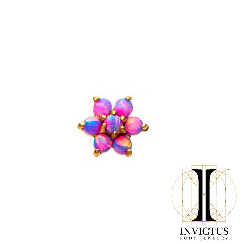 14kt Gold Threadless 7-Synthetic Opal Ends - REBELLIC