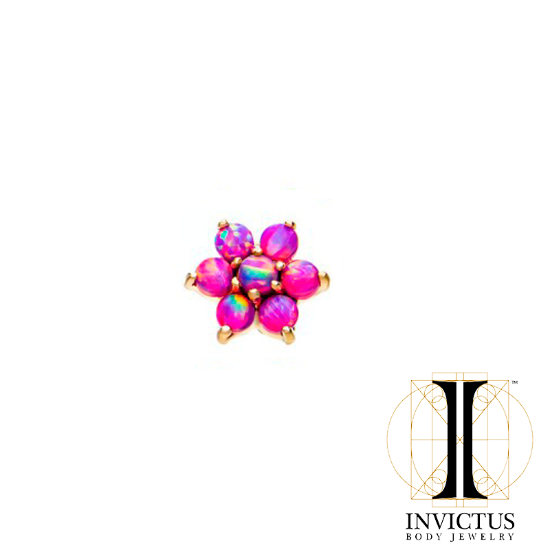 14kt Gold Threadless 7-Synthetic Opal Ends - REBELLIC