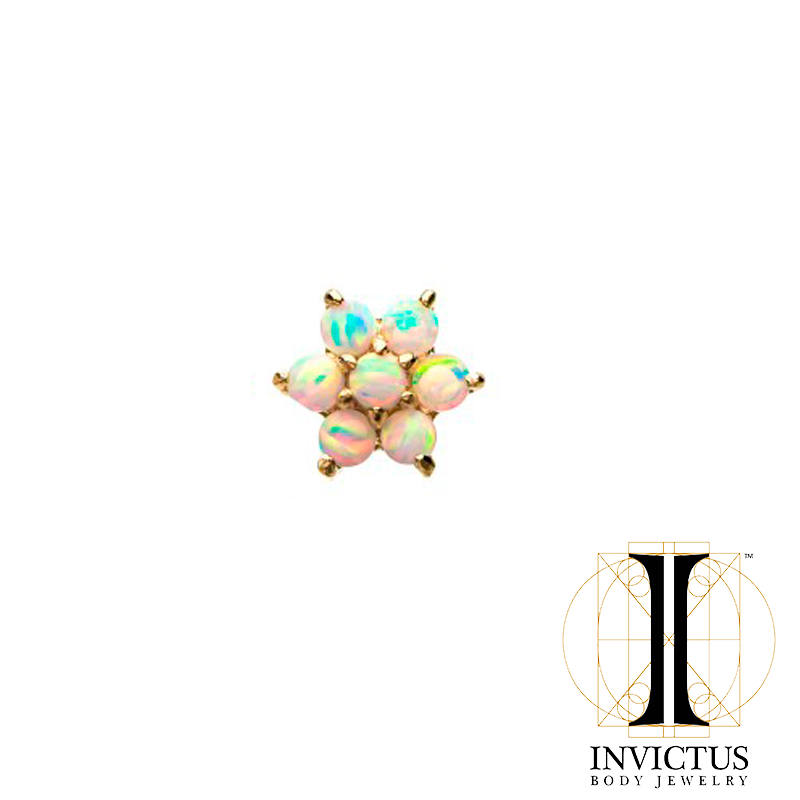 14kt Gold Threadless 7-Synthetic Opal Ends - REBELLIC