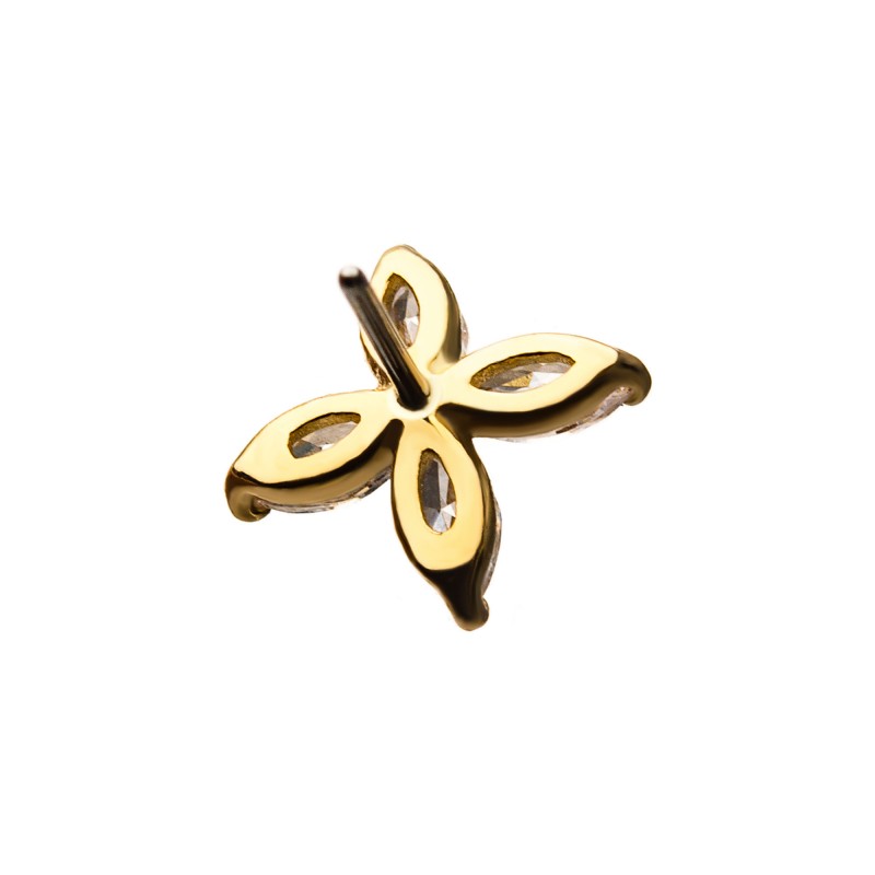 14kt Gold Threadless Flower Ends - REBELLIC
