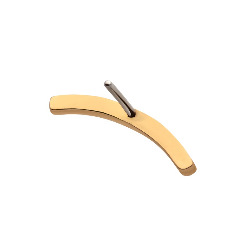 14Kt Yellow Gold Threadless Curved Top