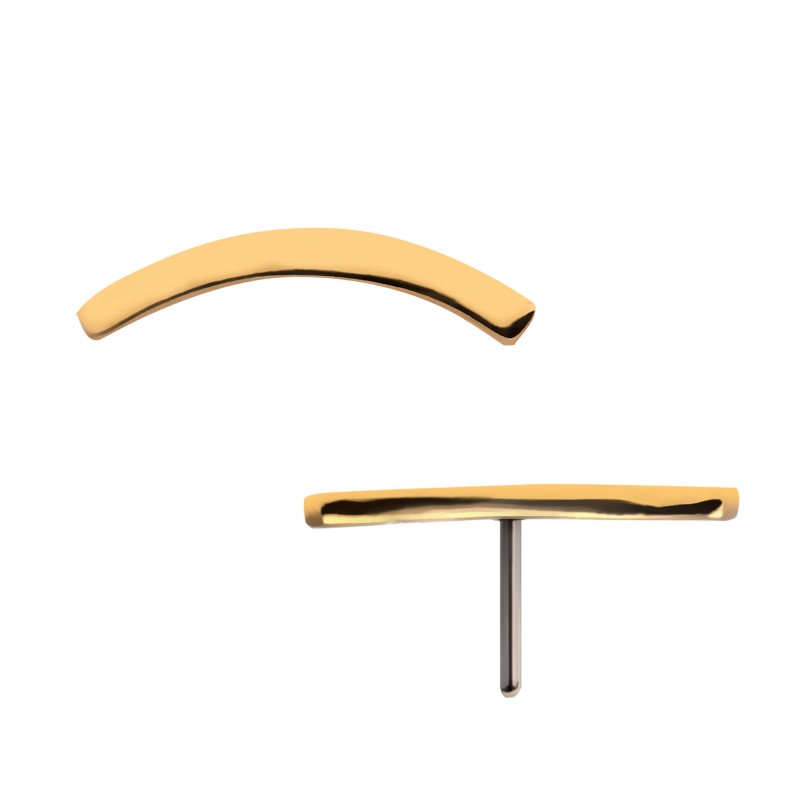 14Kt Yellow Gold Threadless Curved Top