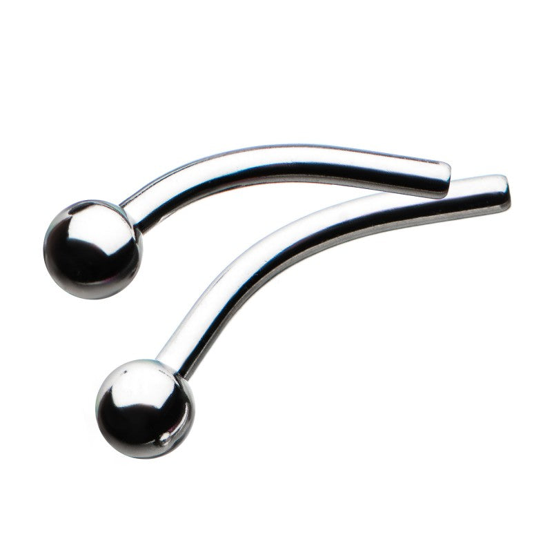 16g Threadless Titanium Curved Barbell with Ball attached - REBELLIC