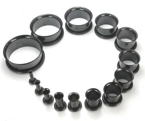 Black PVD Coated Single Flare Steel Tunnel