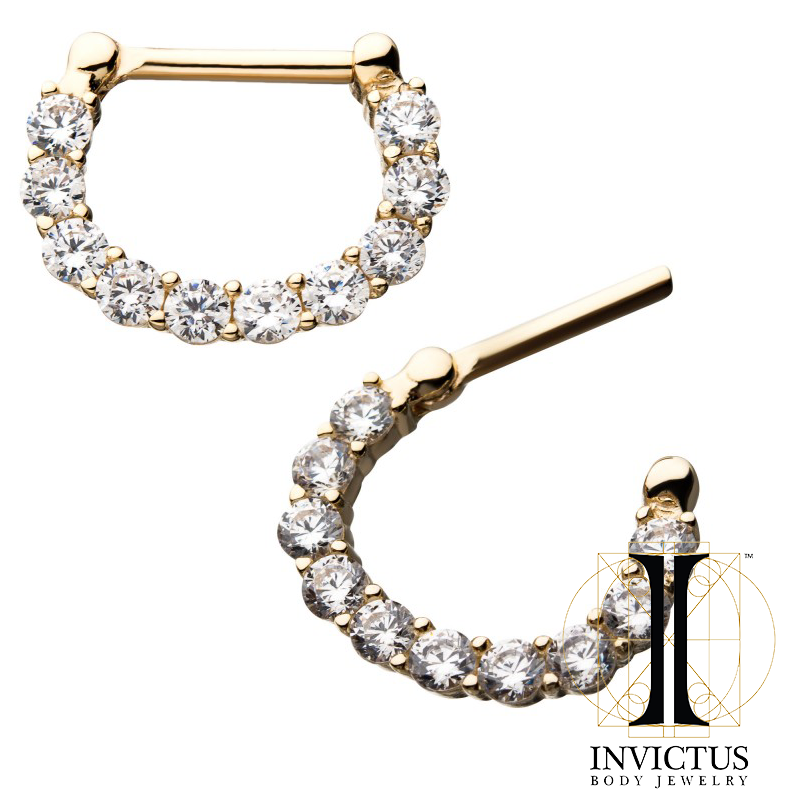14kt Gold 9 Prong Set 2.2mm Clear CZ Gems - REBELLIC