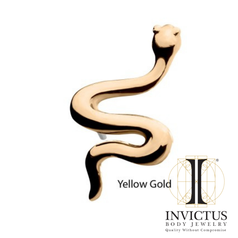 14Kt Gold Threadless Snake Ends