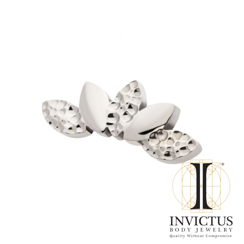 Titanium Hammered Marquise Cluster Fan Shape Top
