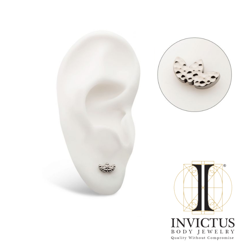 Titanium Hammered Marquise 3 Cluster Top