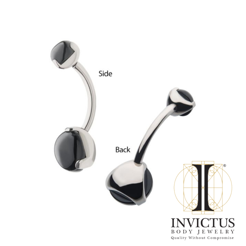 Internally Threaded Titanium Prong Set Double Stone Navel Curves - REBELLIC