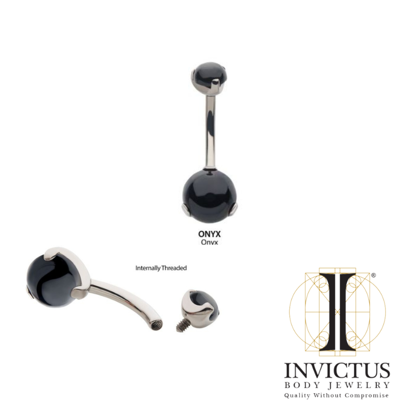 Internally Threaded Titanium Prong Set Double Stone Navel Curves - REBELLIC