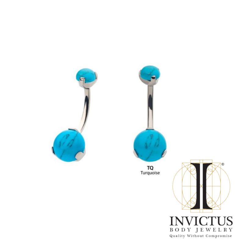 Internally Threaded Titanium Prong Set Double Stone Navel Curves - REBELLIC